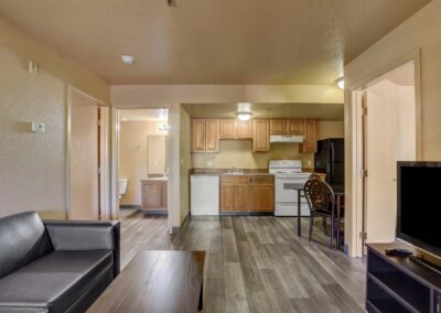 Nellis Suites at Main Gate | An All-Suites Extended Stay Community in Las Vegas, Nevada | Two Bedroom | Living Area