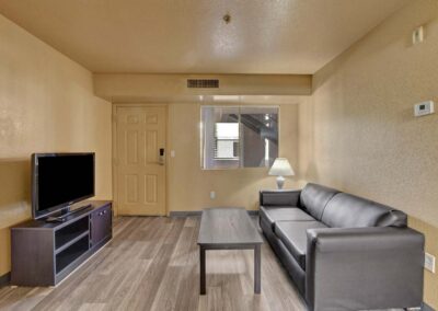 Nellis Suites at Main Gate | An All-Suites Extended Stay Community in Las Vegas, Nevada | Two Bedroom | Living Area